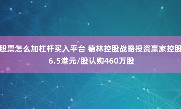 股票怎么加杠杆买入平台 德林控股战略投资赢家控股 6.5港元/股认购460万股