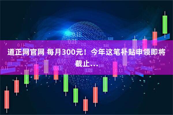 道正网官网 每月300元!今年这笔补贴申领即将截止…
